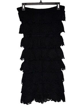 RENDEZ-VOUS By PAUL & JOE SISTER Women's Crochet Ruffle Black Dress Strapless S